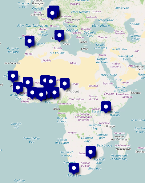 Map of SAM partners